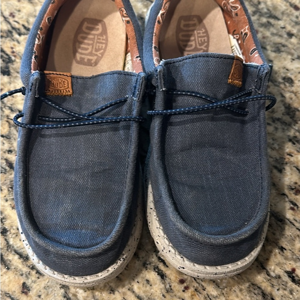 Hey Dude Navy Canvas Shoes